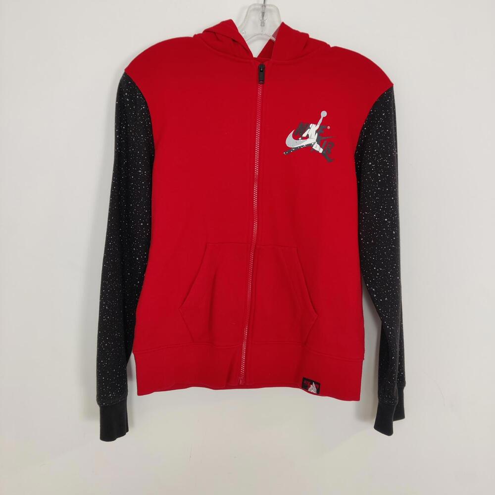 Air Jordan Boy's Red Zip Up Hoodie Size Large